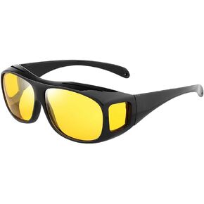 نظارات رؤية ليلية للقيادة مستقطبة تناسب الرجال والنساء نظارات ليلية مضادة للتوهج عالية الدقة باللون الأصفر in Kuwait