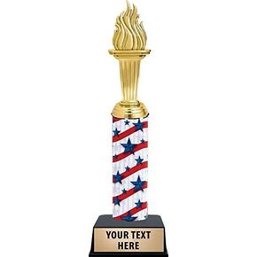 Crown Awards Patriotic Trophies - 11" American Glory Torch Victory Trophy with Customized Text Prime