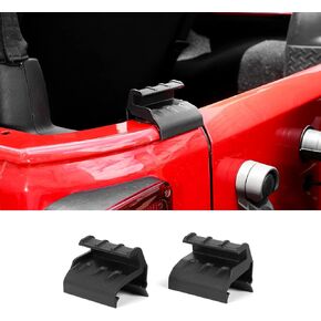 Compatible with Jeep Wrangler JK & Unlimited 2007-2018, 2 Pack Soft Top Parts Back Window Brackets Rear Tailgate Bar Retainer Clips