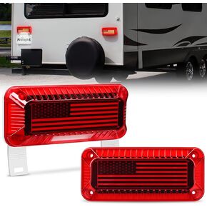 Nilight LED RV Tail Light 2PCS 72 LED Red Running Stop Brake Turn Signals Light White License Plate Light Surface Mount Waterproof Taillights for RV Caravan Camper Van, 2 Years Warranty