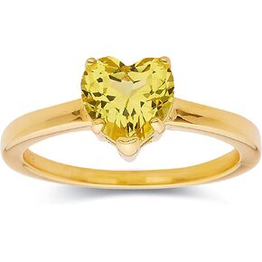 Solitaire Heart Ring in Yellow Sapphire, Blue Sapphire, Moissanite, Garnet, Pink Amethyst, Blue Topaz, Alexandrite Heart Ring for Women Mothers Day Gift for Her in Kuwait