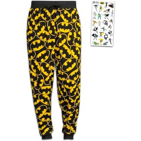 بيجامات باتمان - مجموعة ملابس نوم باتمان مع زوج واحد من سراويل باتمان الرياضية وملصقات باتمان | باتمان جوجرز للكبار (كبير صغير) in Kuwait