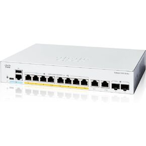 محول Cisco Catalyst 1200-8FP-2G الذكي، 8 منافذ GE، PoE كامل، 2x1GE Combo، حماية محدودة مدى الحياة (C1200-8FP-2G)