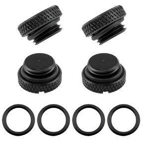 G1/4" O-Ring Plug Fitting Water Stop Plug Water Cooling Plug Fitting Pc Water Cooling Fittings PC Water Cooling System Black -4pcs