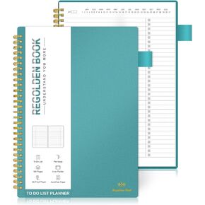 دفتر ملاحظات Regolden-Book To Do List، مخطط يومي للعمل، مهام المشروع والمنظم الشخصي، قائمة مرجعية للرجال/النساء، جيب، حلقة قلم، 160 صفحة (7 بوصة × 10 بوصة)