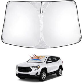 T TGBROS Windshield Sun Shade Custom Fit for 2018-2023 2024 GMC Terrain Accessories Foldable Sun Shield Reflective Polyester Sun Visor Cover Block Heat and Sun Protection
