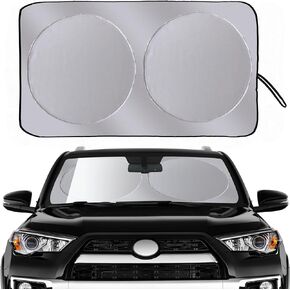 Sun Shade for Car Windshield Foldable Front Window Sun Visor 240T Reflective Fabric Blocks UV Rays and Sun, Automotive Interior Protection for Cars,Trucks, SUVs|S (59"x31.5")