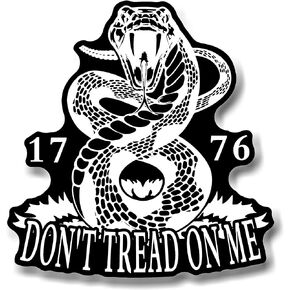 Don't Tread On Me Rattlesnake Liberty Gadsden 1776 American Flag Decal (2 Pack 2")