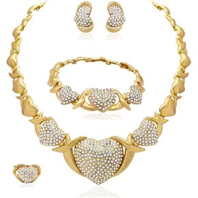 Woman Jewelry Sets Gold Jewelry Sets XXOO Women's Gold Jewelry Fashion Jewelry Necklaces Earrings Woman Accessories Bracelets Jewelry Gifts Love Necklaces