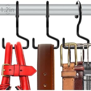 8 Pack Purse Hanger for Closet, Large Purse Hooks for Closet Rod, Black Bag Holder for Closet, Purse Organizer for Hanging Handbags, Belts, Hat, Jeans