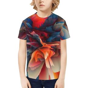 Boys Girls 3D Graphic Summer Beach Casual T Shirt Teens Kids Novelty Crewneck Short Sleeve Tops Tees