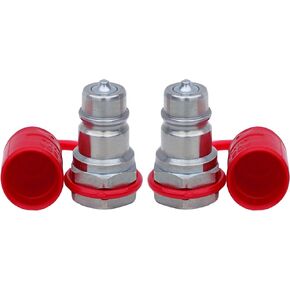 TL32-M 2pack 5/8" SAE Thread Male 1/2 Ag Quick Connect Hydraulic Coupler Poppet Style for Agricultural Machines Tractors