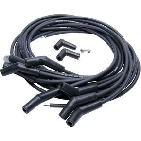 Allstar Performance Spark Plug Wire Set, Spiral Core, 8 mm, Black, 135 Degree Plug Boots, HEI Style Terminal, Cut-To-Fit, V8, Kit