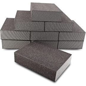 12pcs Sanding Sponge Washable and Reusable Sand Sponge, 220 Grit Sanding Block Kit Sandpaper Sponge for Wood Metal Drywall Furniture - Superfine Grade