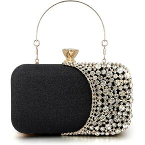 Women Clutch Bag Rhinestone Sequin Evening Bag Half-Moon Shape Crystal Wedding Cocktail Party Purse Sparkling purse