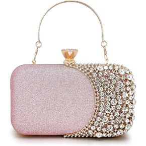 المرأة حقيبة الفاصل حجر الراين الترتر مساء حقيبة نصف القمر شكل كريستال الزفاف كوكتيل حزب محفظة متألقة in Kuwait