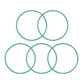 uxcell Fluorine Rubber O-Rings, 35mm OD 32mm ID 1.5mm Width FKM Seal Gasket for Machinery Plumbing, Green, Pack of 5