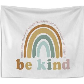 Knibeo Rainbow Boho Wall Tapestry - Boho Tapestry for Classroom, 50x60 Inch Kids Tapestry, Boho Tapestry Wall Hanging, Boho Room Decor for Teen Girls, Mental Health Decor