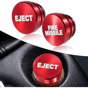 2 PCS Car Cigarette Lighter Plug Cover, 1.08" x 0.68" FIRE Missile Eject Personalized Printed Cigarette Lighter Dust Cover, Decorative Protection Accessory, Suitable for Most Cars (Black)