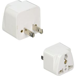 2 Pack Universal Power Travel Plug Adapter EU/UK/CN/AU to FR DE to US Wall Outlet Power Charger Converter European to American Asia