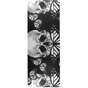 Baofu Non Slip Yoga Mat Skull Exercise Fitness Eco Friendly Hot Mat Long TPE Foldable Natural Non-Toxic Pilates Mat with Carrying Bag 71"x26"