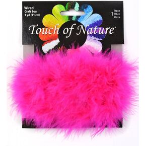 Touch of Nature 1-Piece Feather Marabou Craft Boa with Wire Center for Arts and Crafts, 1-Yard, Hot Pink