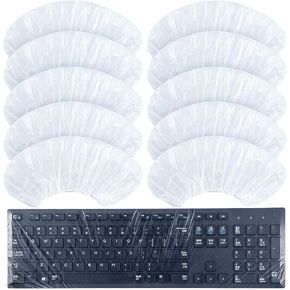 Weewooday 60 Pcs Universal Keyboard Protector Cover Wipeable 0.025mm Disposable Keyboard Cover Fully Covered Waterproof Anti-Dust Keyboard Cover for Desktop Keyboard Barrier for Schools, Office