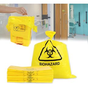 Disposable Bio Waste Bags, Puncture Resistant, 30-33 Gal Capacity, 1.97 mil, 50 mircon, 32"x 24"(30 PCS)…