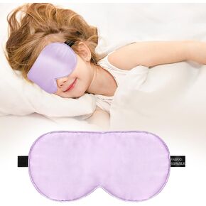 Kids Sleep Mask Eye Cover, 100% Real Natural Pure Silk Eye Mask with Adjustable Strap, Blindfold Kids Eye Mask for Sleeping, Eye Shade for Boys Girls and Adult, Pressure-Free Comfort (Blue)