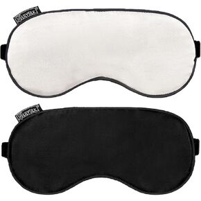 LILYSILK 100% Silk Sleep Mask-Blindfold with Elastic Strap 2 Pack, Soft and Comfortable Night Eye Mask for Men Women, Eye Blinder for Travel/Sleeping/Shift Work, Navy Blue+Rosy Pink