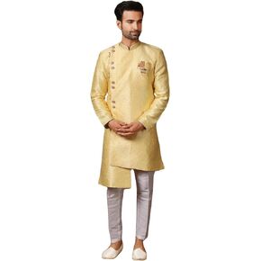 Indian Royal Designer Ethnic Wear Traditional Indo-Western Wedding Sherwani For Men