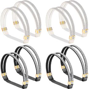 8 Pcs Rhinestone Elastic High Heels Shoe Straps, Detachable Shoe Lace for Heels Detachable Anti-Loose Straps for Heels, Black and White