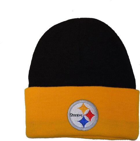 Pittsburgh Steelers Toddler 2-Tone Beanie Hat - NFL Baby Knit Cuffed Cap Black in Saudi Arabia