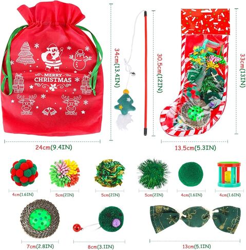 ألعاب القطط ألعاب القطط ملحقات تفاعلية للقطط الداخلية تشمل كرة نفق القطط، 11 قطعة جوارب عيد الميلاد هدايا للقطط in Kuwait