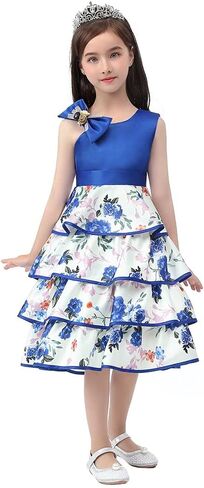 Flower Girl Dresses for Wedding Birthday Pageant Tea Party Ruffles Layered Floral Formal Dresses 2-10 Years in Saudi Arabia