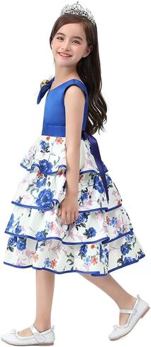 Flower Girl Dresses for Wedding Birthday Pageant Tea Party Ruffles Layered Floral Formal Dresses 2-10 Years in Saudi Arabia