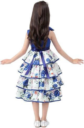 Flower Girl Dresses for Wedding Birthday Pageant Tea Party Ruffles Layered Floral Formal Dresses 2-10 Years in Saudi Arabia
