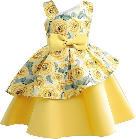 Flower Girl Dresses for Wedding Birthday Pageant Tea Party Ruffles Layered Floral Formal Dresses 2-10 Years in Saudi Arabia