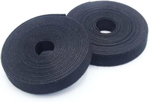 Reusable Fastening Cable Ties Nylon Tape 5 Meter (2 Pack) Black, 3/5 inch Double Side Hook Roll Hook and Loop Straps, Wires Cords Management Wire Organizer Straps(CTH&L_H100) in Kuwait