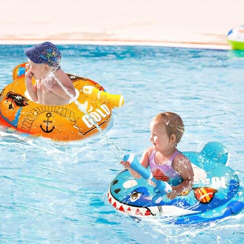 عبوتان من عوامات حمام السباحة للأطفال الصغار، عوامات مياه قابلة للنفخ مع مسدس مياه لألعاب حمام السباحة، ألعاب عوامات حمام السباحة للأولاد والبنات من سن 3 إلى 8 سنوات in Kuwait