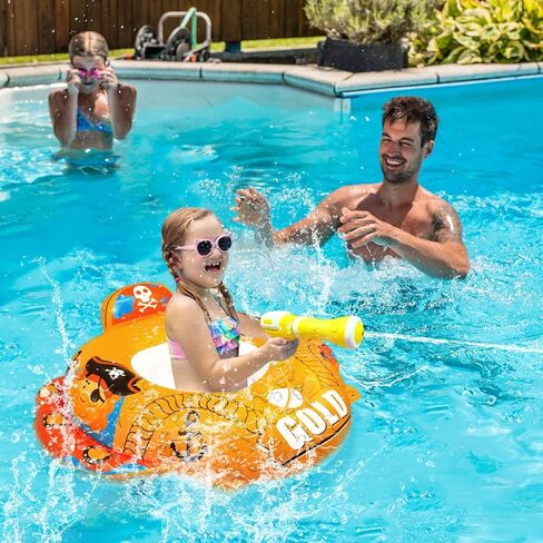 عبوتان من عوامات حمام السباحة للأطفال الصغار، عوامات مياه قابلة للنفخ مع مسدس مياه لألعاب حمام السباحة، ألعاب عوامات حمام السباحة للأولاد والبنات من سن 3 إلى 8 سنوات in Kuwait