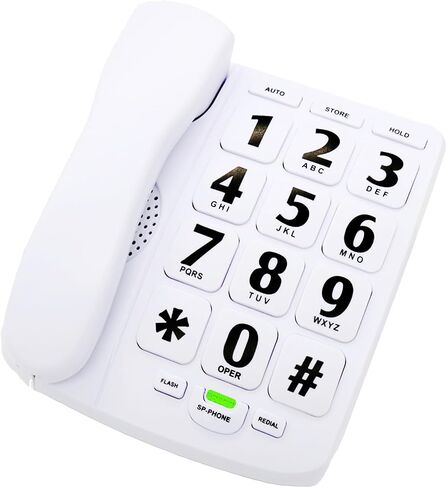 Big Button Phone for Elderly, KerLiTar Enhanced Version Senior Phones for Hard of Hearing Home Corded Phone Landline Telephone with Speakerphone Amplified Phone for Hearing Impaired Aid(Black) in Saudi Arabia