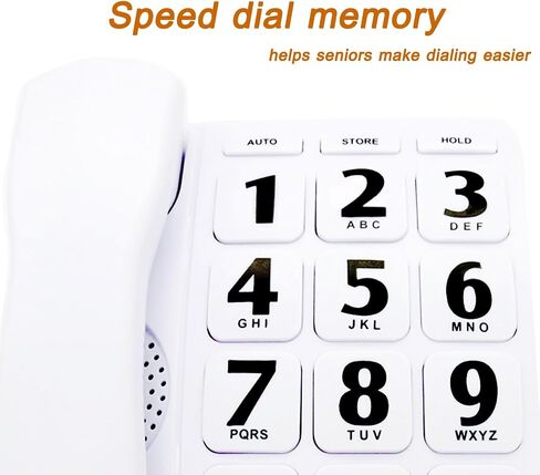 Big Button Phone for Elderly, KerLiTar Enhanced Version Senior Phones for Hard of Hearing Home Corded Phone Landline Telephone with Speakerphone Amplified Phone for Hearing Impaired Aid(Black) in Saudi Arabia