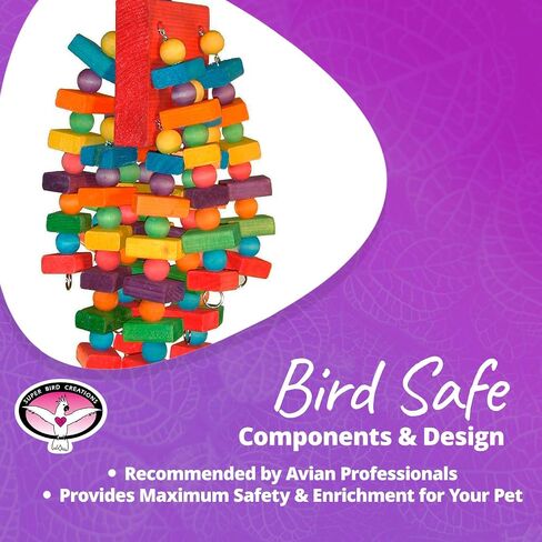 Super Bird Creations - SB439 Beakasaurus Bird Toy - Vibrant Bird Toy for Macaws, Cockatoos, Eclectus & African Greys with Chewable Elements - Perfect Toy for Beak Health - Large to XL Bird Size in Saudi Arabia
