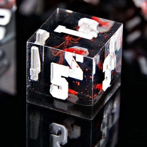 مجموعة النرد السائل الأساسية عين التنين DND مجموعة النرد المصنوعة يدويًا من 7 قطع للزنزانات والتنينات ألعاب TRPG متعددة الجوانب آر بي جي متعدد السطوح الراتنج حافة حادة النرد ألعاب لعب الأدوار MTG دوارة عين التنين النرد in Kuwait