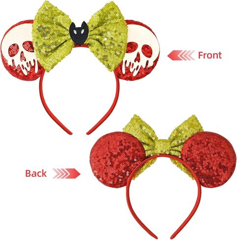 ميكي ماوس آذان عقال 2PCS بريق هالوين جاك الأزياء الترتر عيد الميلاد عقال للفتيات النساء ميني الشعر هوب ديزني رحلة هيرباند غطاء الرأس لعيد الهالوين الملحقات in Kuwait