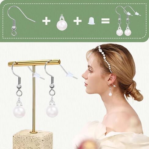 Hypoallergenic Earring Hooks 120PCS, Silver Stainless Steel Wires Fish Hooks Earrings for Jewelry Making, , with 120PCS Clear Rubber Earring Backs for Jewelry Findings in Kuwait