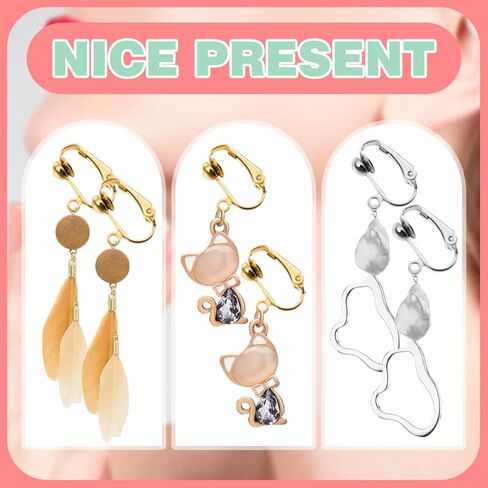 20 Pack Clip-on Earring Converters Hypoallergenic Earring Clip On Backs Parts Components Findings for DIY Earring and Pierced Ears (Gold and Silver) in Kuwait