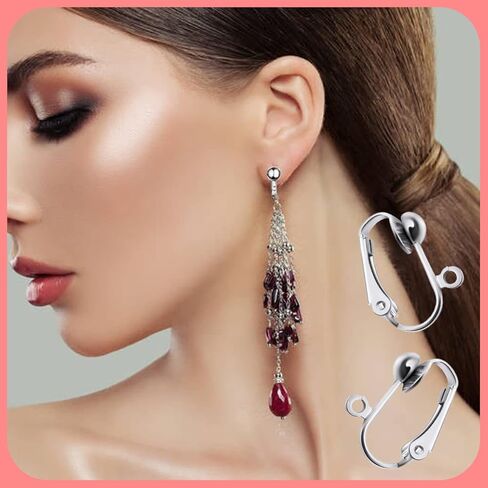20 Pack Clip-on Earring Converters Hypoallergenic Earring Clip On Backs Parts Components Findings for DIY Earring and Pierced Ears (Gold and Silver) in Kuwait