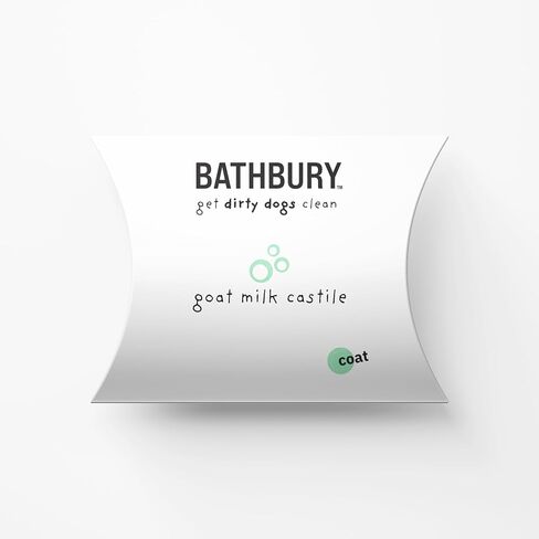 Shiny Coat - Bathbury Goat Milk Castile Dog Soap Bar - A Unique Blend of Goat Milk and Pure Olive Oil - Unscented (4.4 oz Bar) in Saudi Arabia